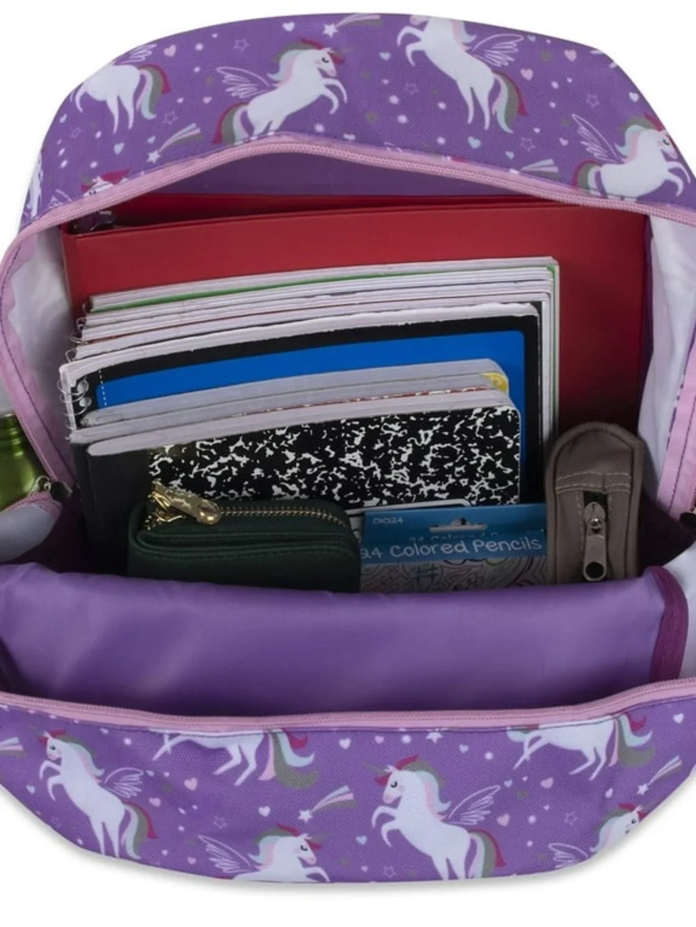 Kids Purple Unicorn School Backpack W